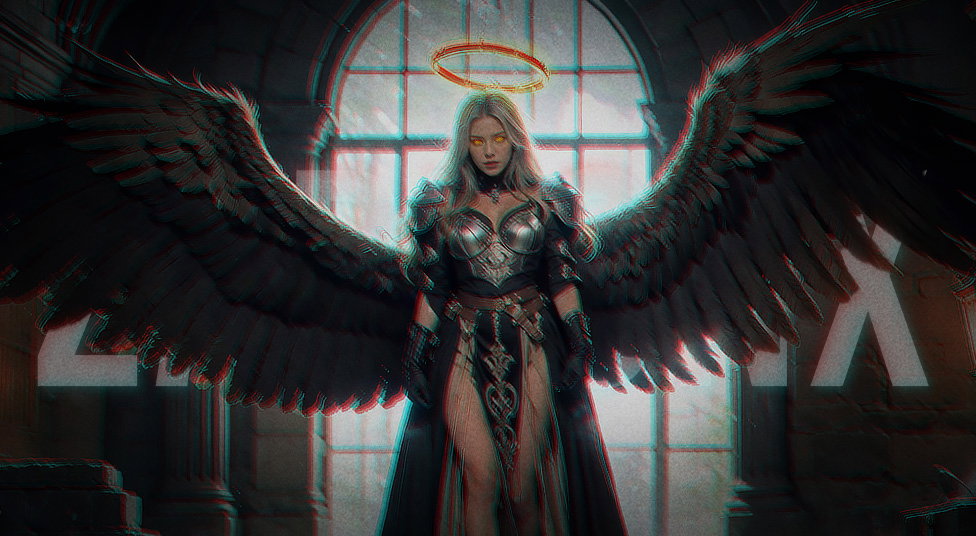 Cover art for To Summon a Fallen Angel đź”®, a romance scenario on AI Dungeon