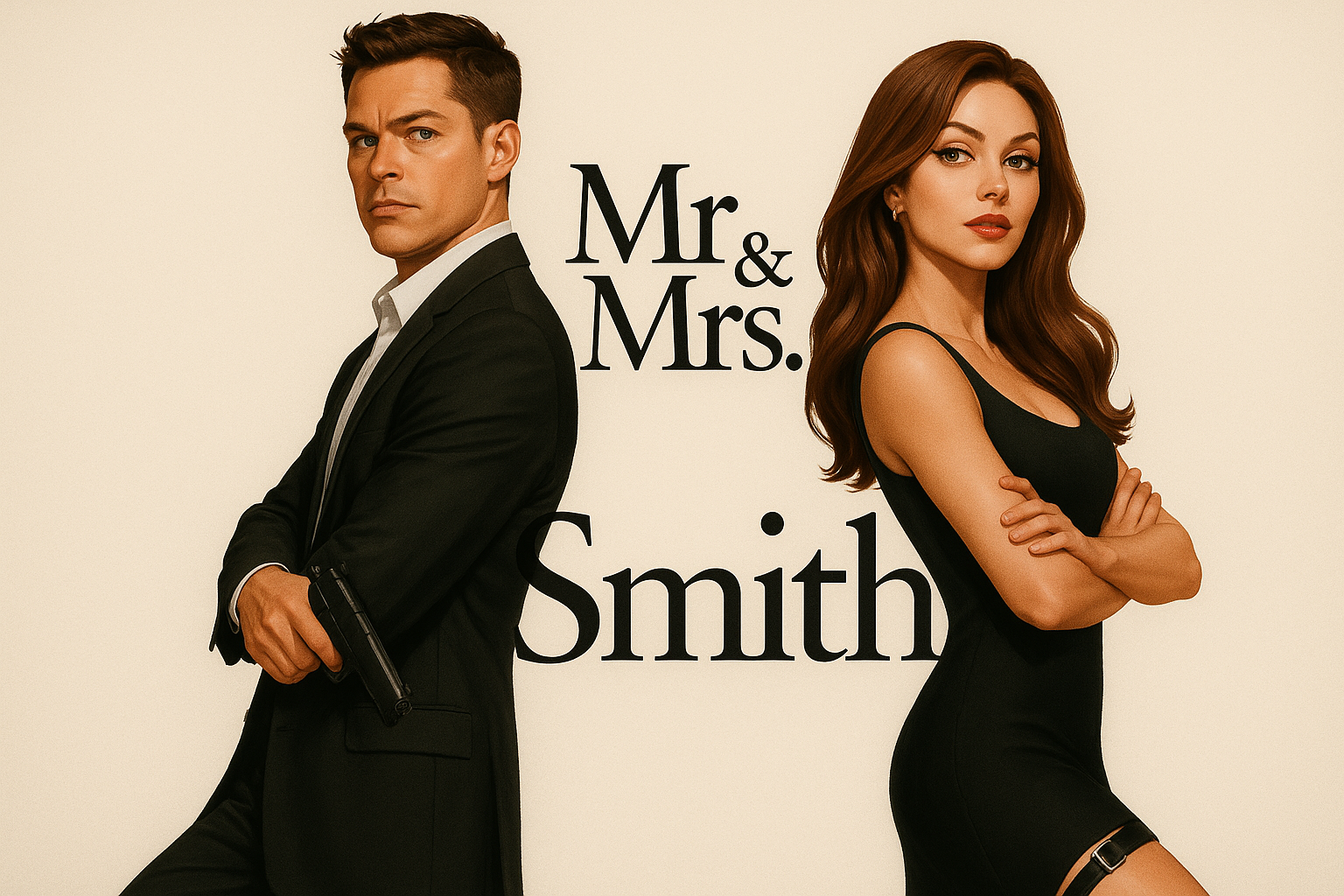 Cover art for Mr. & Mrs. Smith, a romance scenario on AI Dungeon