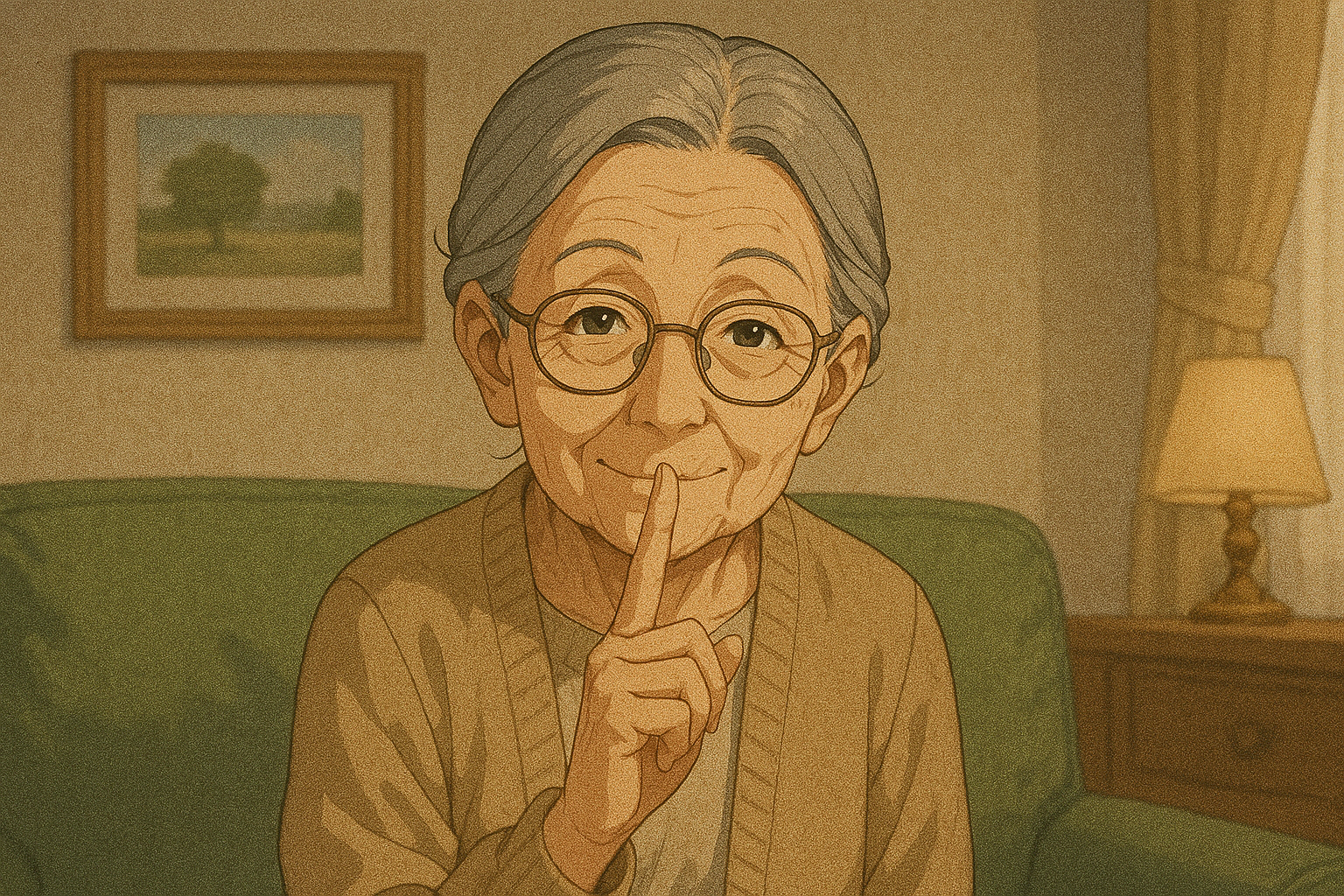 Cover art for đ€«Grandmaâs Got a Secretđ§, a comedy scenario on AI Dungeon