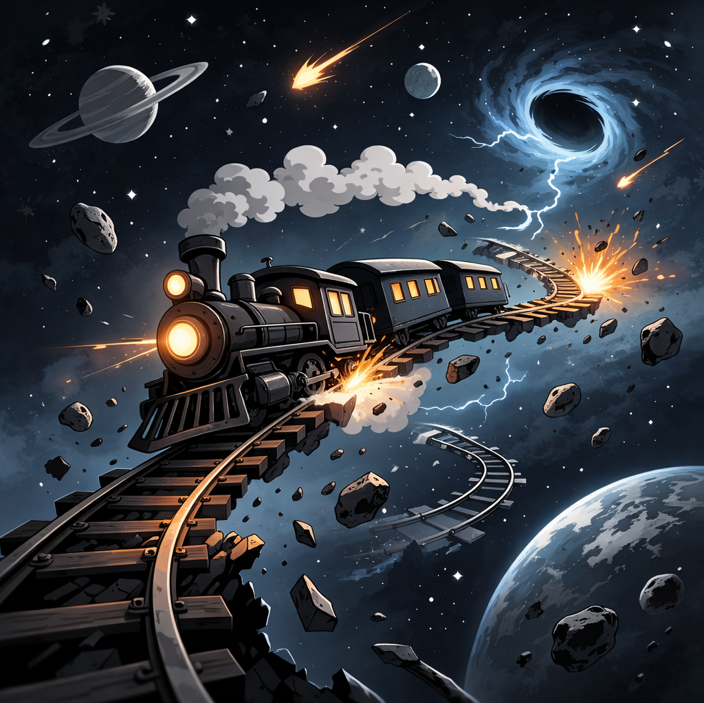 Cover art for Stop that Train!, a train scenario on AI Dungeon