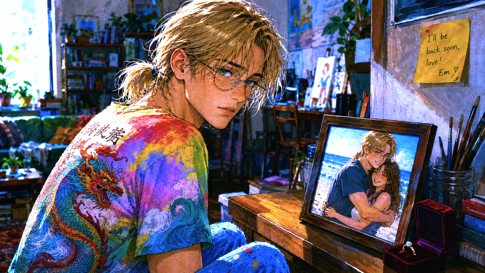 Cover art for He doesn't remember you, a romance scenario on AI Dungeon
