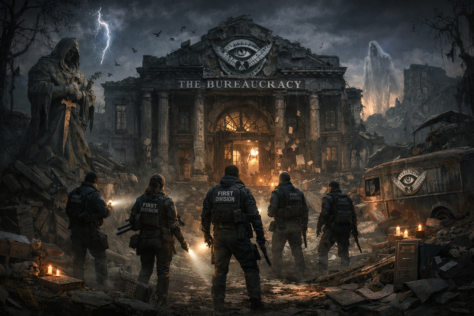 Cover art for Magic Bureaucracy of Secrecy , a magic scenario on AI Dungeon