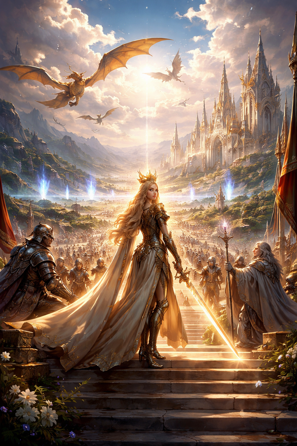Cover art for The Radiant Frontier, a fantasy scenario on AI Dungeon