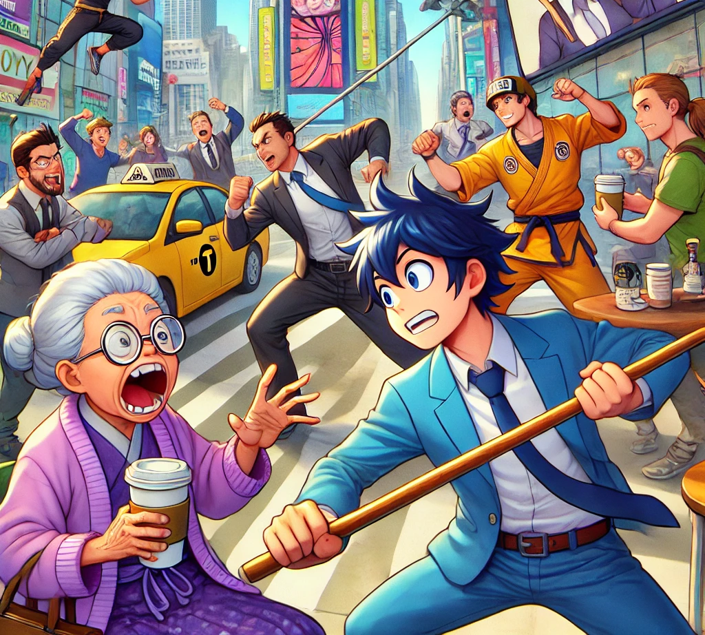 Cover art for Violence is the solution., a parallel world scenario on AI Dungeon