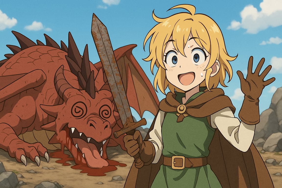 Cover art for The Accidental Hero: Dragon Slayer, a dragon scenario on AI Dungeon