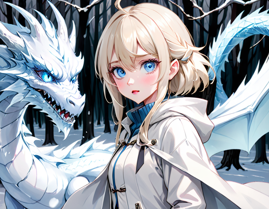 Cover art for The Werewolf and the Dragon, a werewolf adventure on AI Dungeon