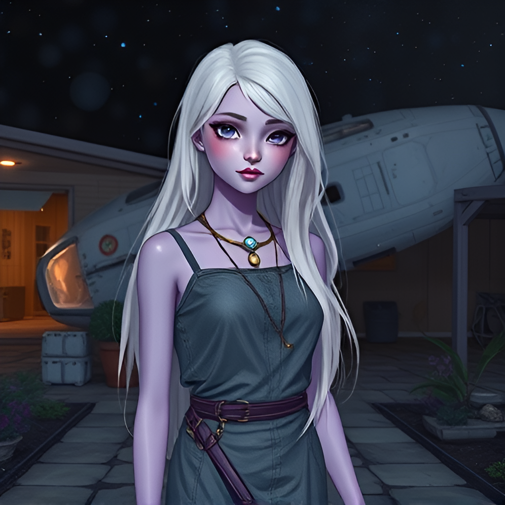 Cover art for cute crash-landed 👽 alien, an ufo scenario on AI Dungeon