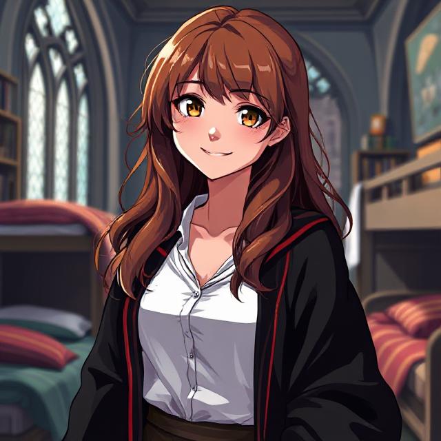 Cover art for Your Roommate Hermione, a hogwarts scenario on AI Dungeon