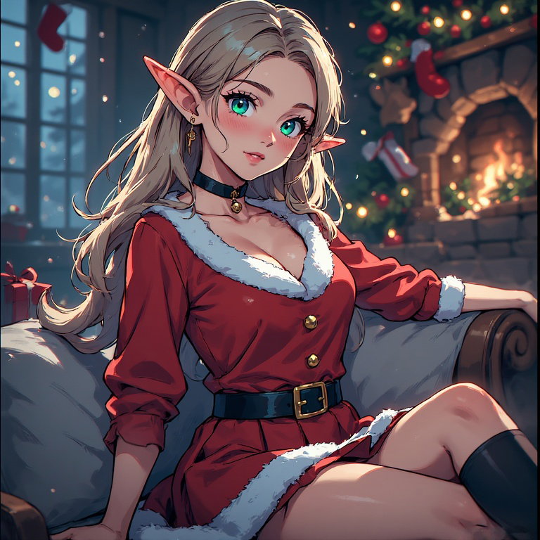 Cover art for Cheeky Christmas Elves, a christmas scenario on AI Dungeon