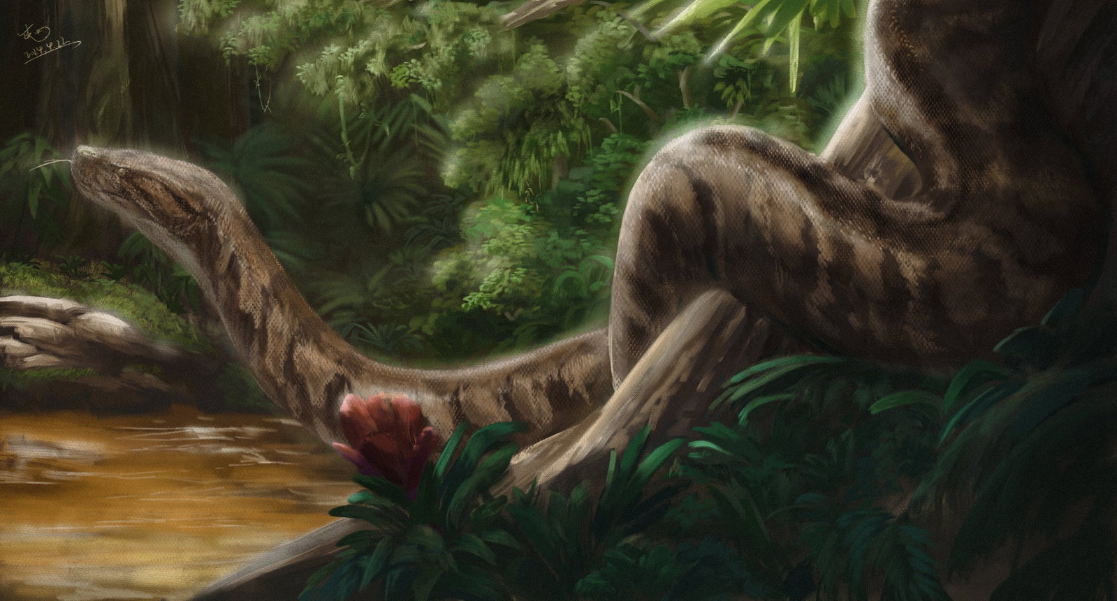 Cover art for Play as a Rampaging Snake, a snake rampage scenario on AI Dungeon