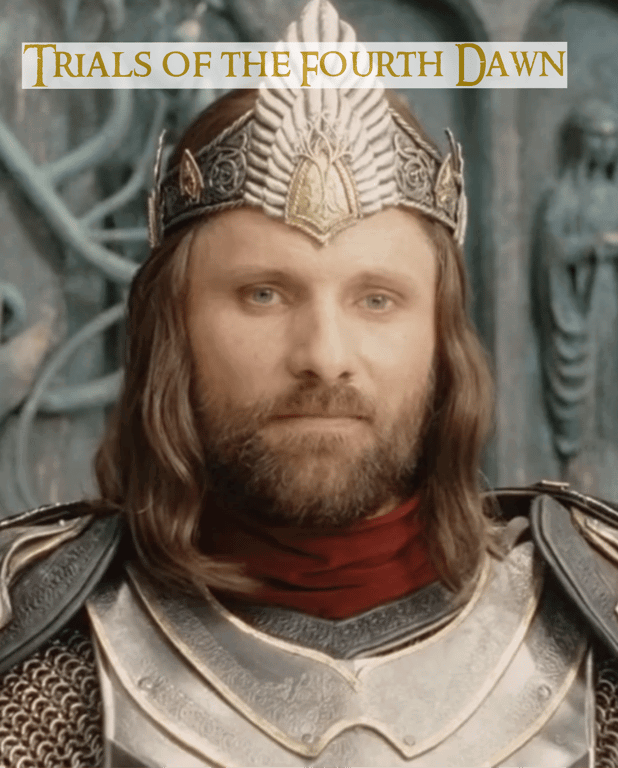 Cover art for Trials of the Fourth Dawn , a lord of the rings scenario on AI Dungeon