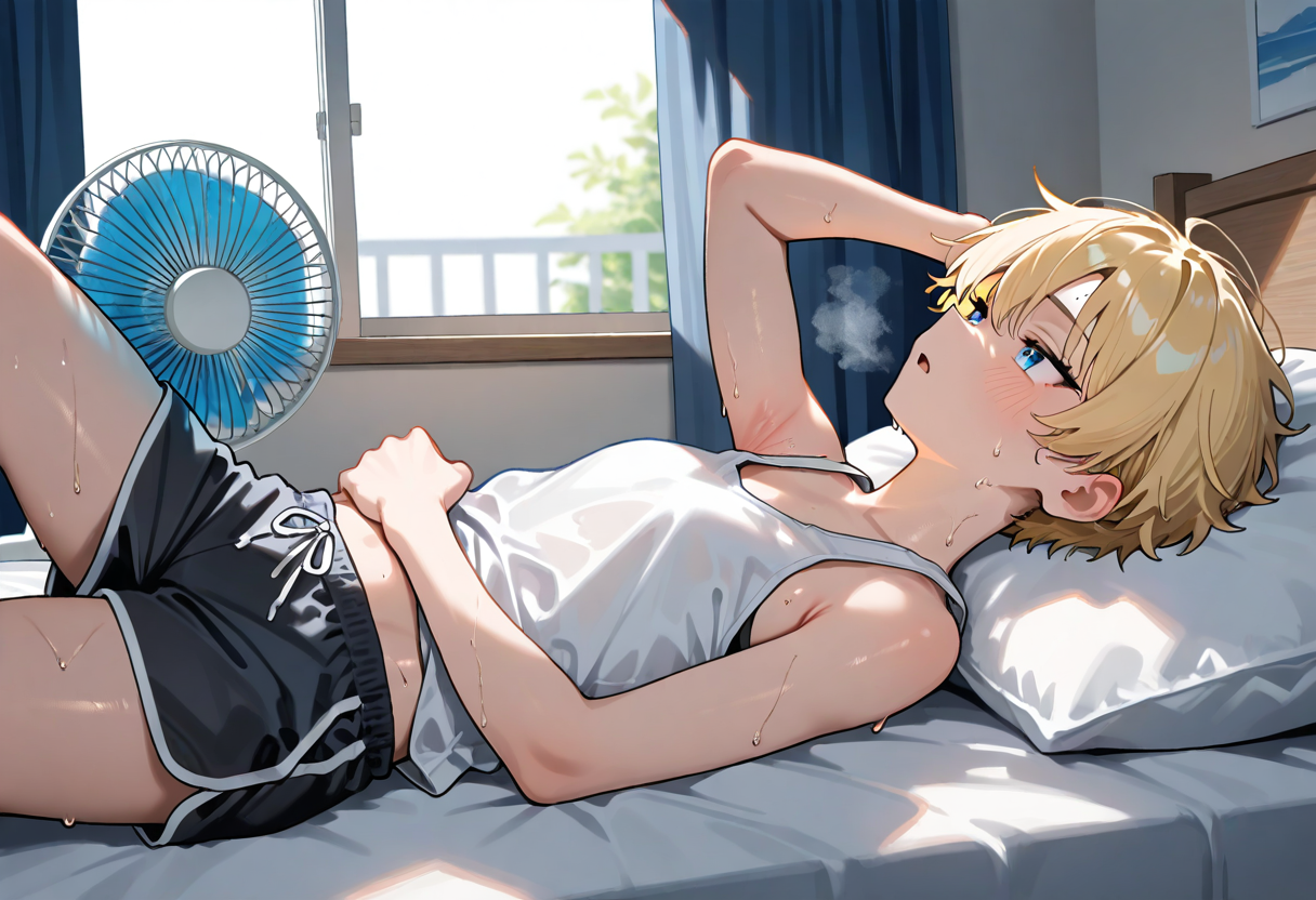 Cover art for We're Just Friends: Heat Wave Edition, a romance scenario on AI Dungeon