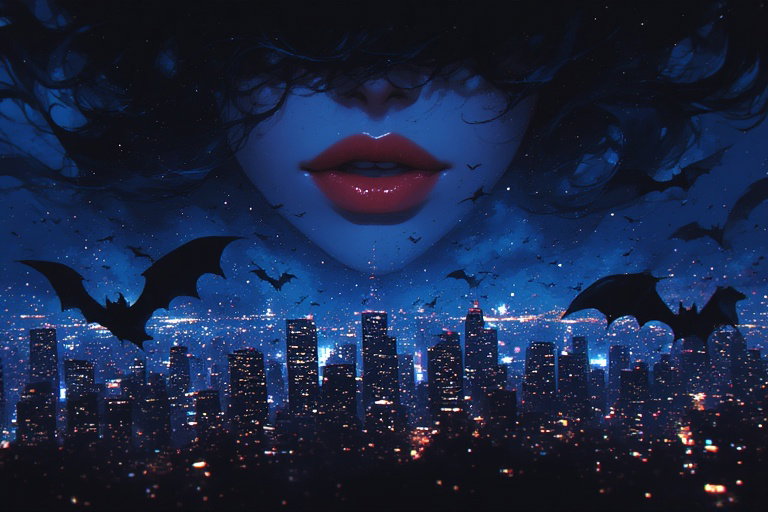 Cover art for Midnight Creatures - Lovers of the Night (Sandbox-Like), a vampire scenario on AI Dungeon