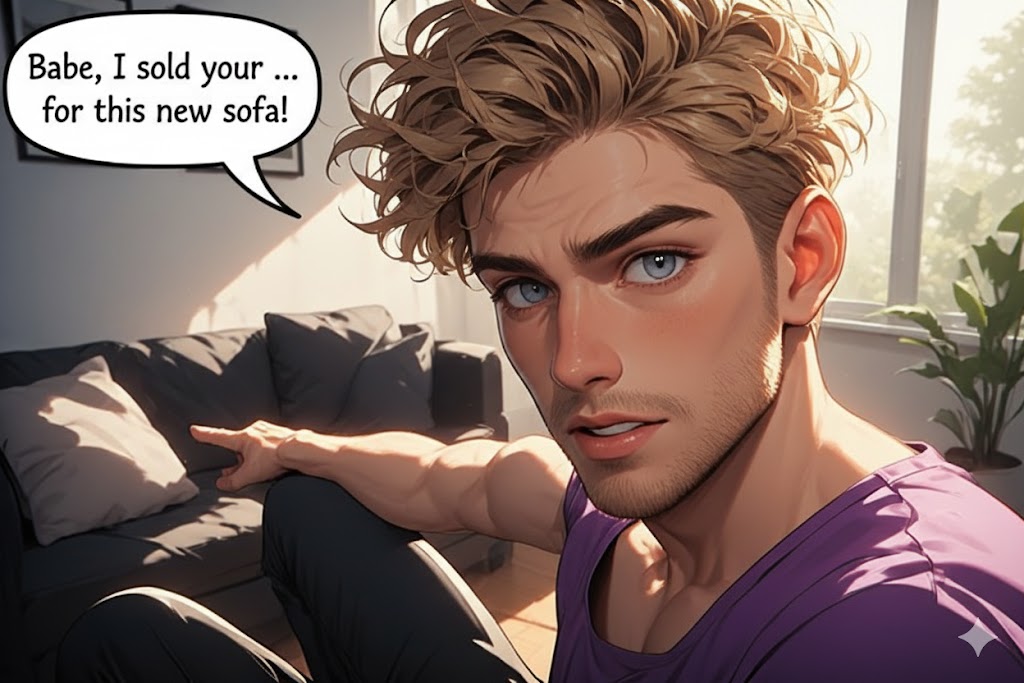 Cover art for Babe, I sold your... (Your choice), a romance scenario on AI Dungeon
