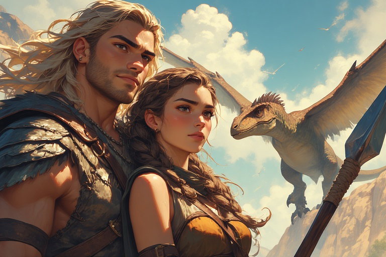 Cover art for The Feathered God - a Dinosaur Shapeshifter Romance, a dinosaur scenario on AI Dungeon