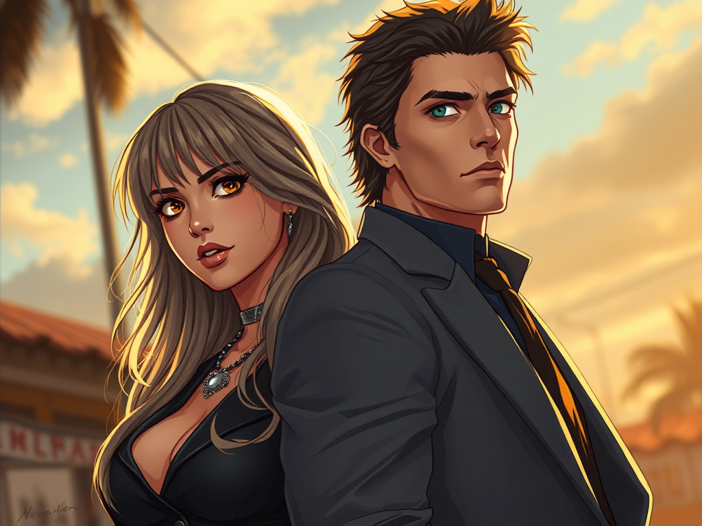 Cover art for The bodyguard, a romance scenario on AI Dungeon