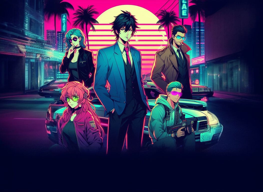 Cover art for Low Tide, High Stakes, a synthwave scenario on AI Dungeon