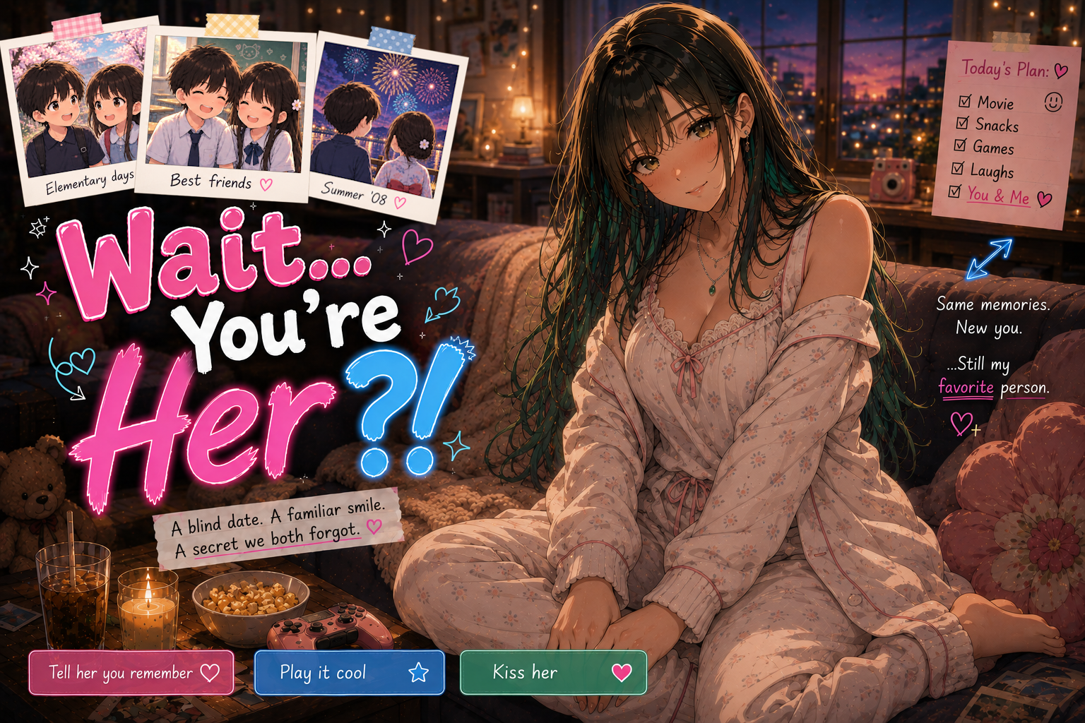 Cover art for Wait... You're HER?!, a teen scenario on AI Dungeon