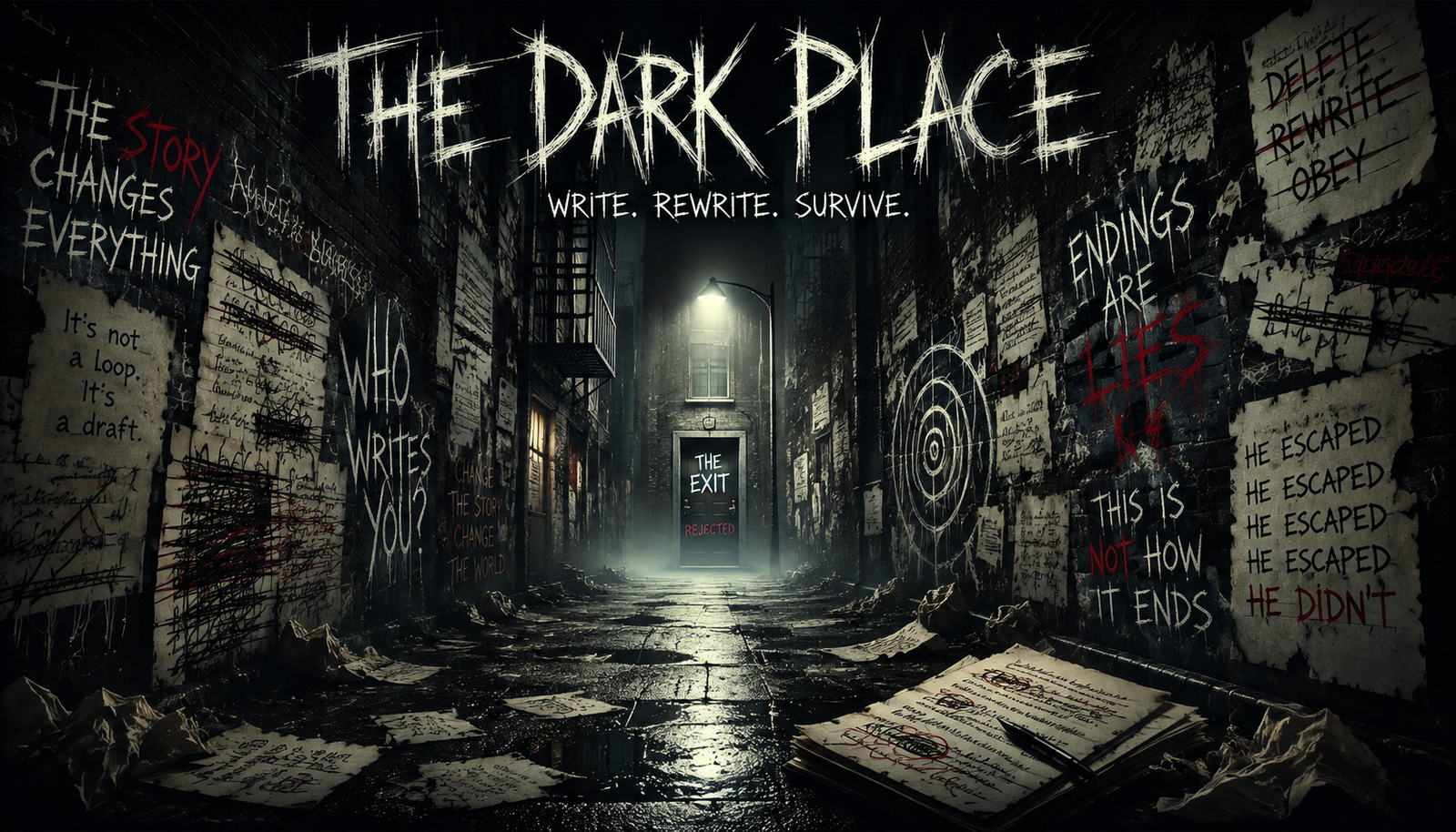 Cover art for The Dark Place, a psychological scenario on AI Dungeon