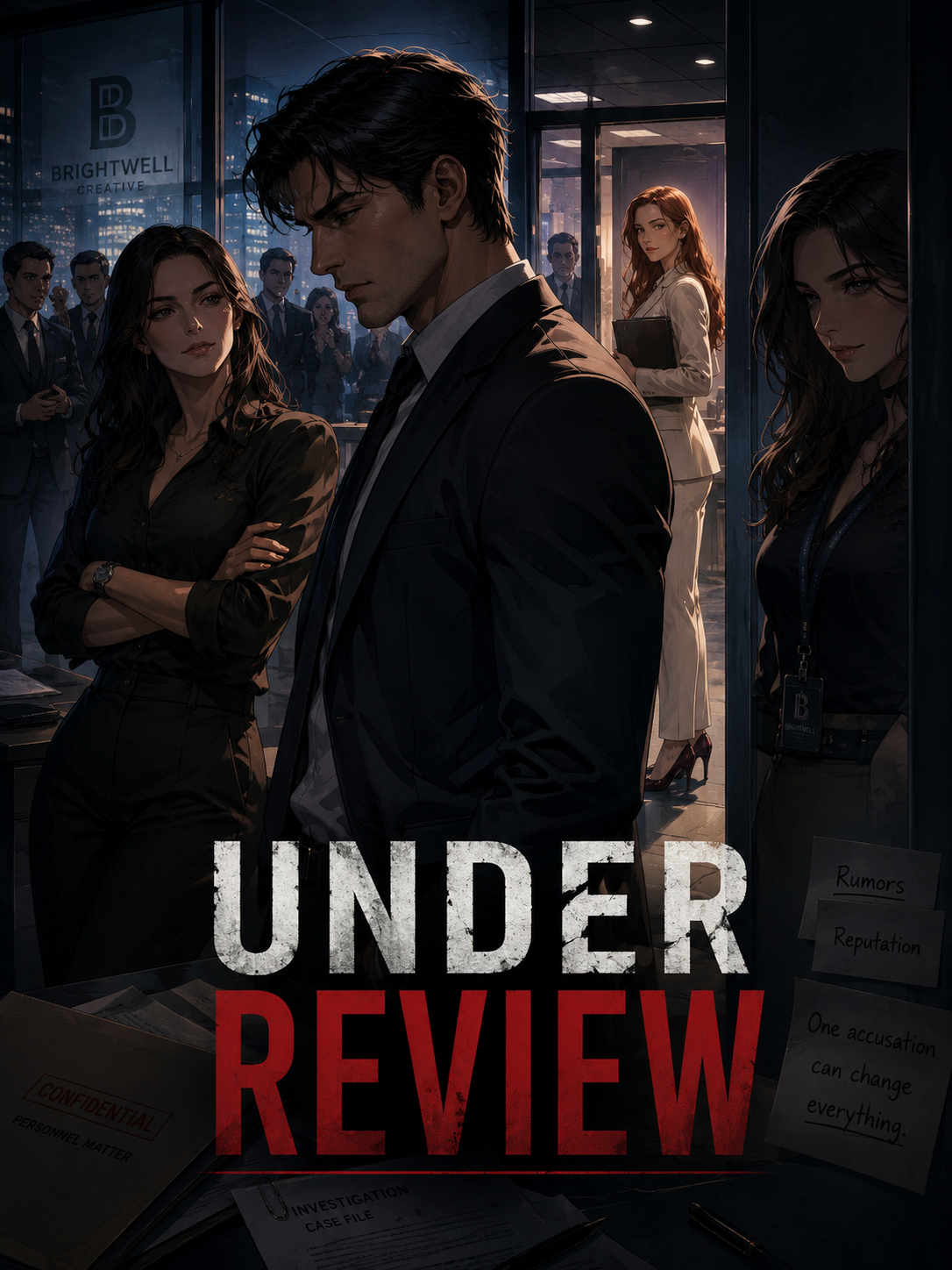 Cover art for Under Review, a corporate thriller scenario on AI Dungeon