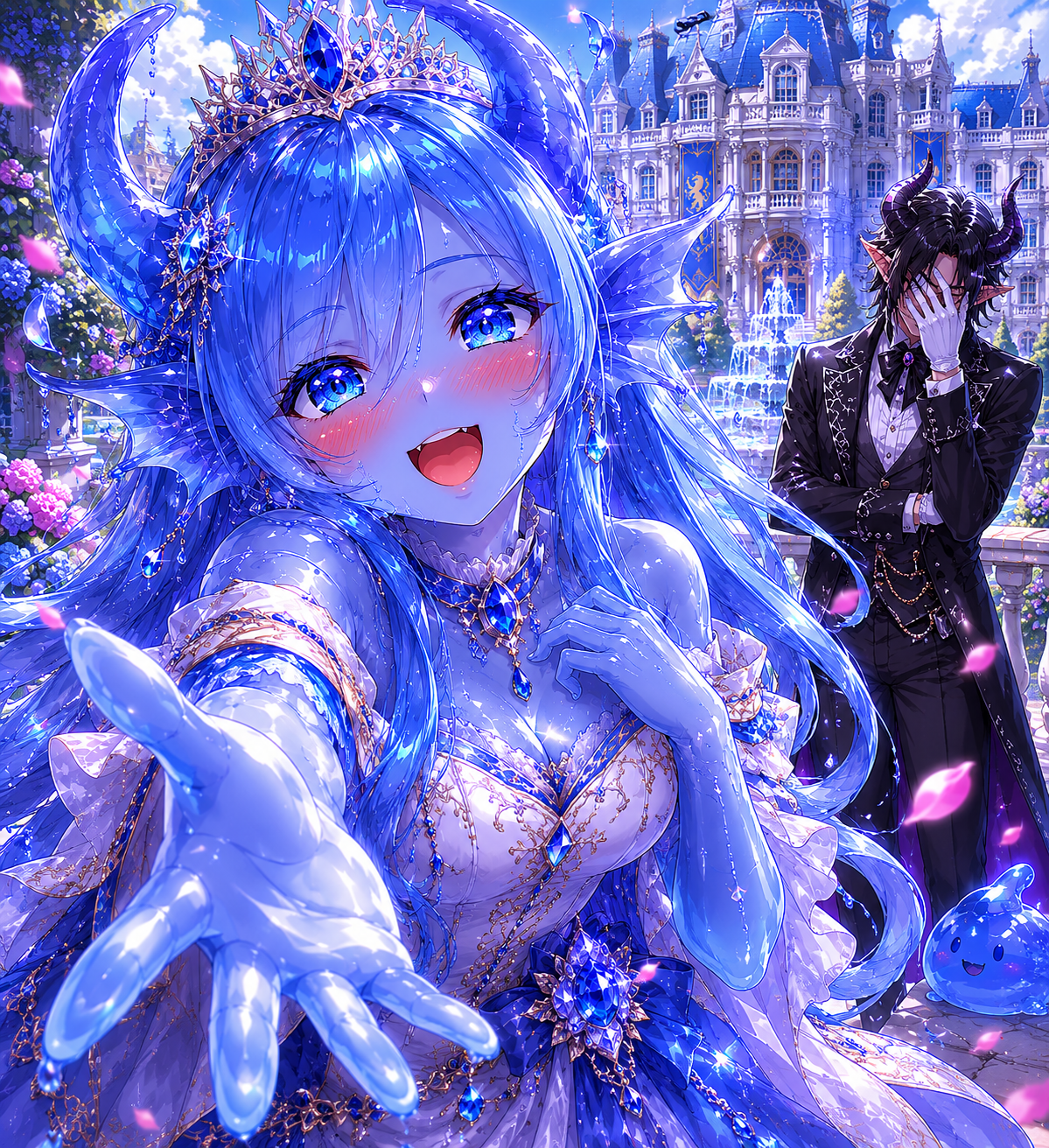 Cover art for The Kingdom’s Heirs Part 1: The Slime Princess, a fantasy romance scenario on AI Dungeon