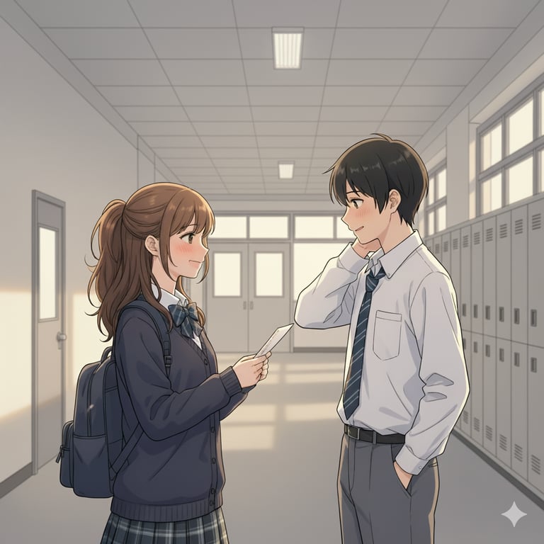 Cover art for A note for me?, a romance scenario on AI Dungeon