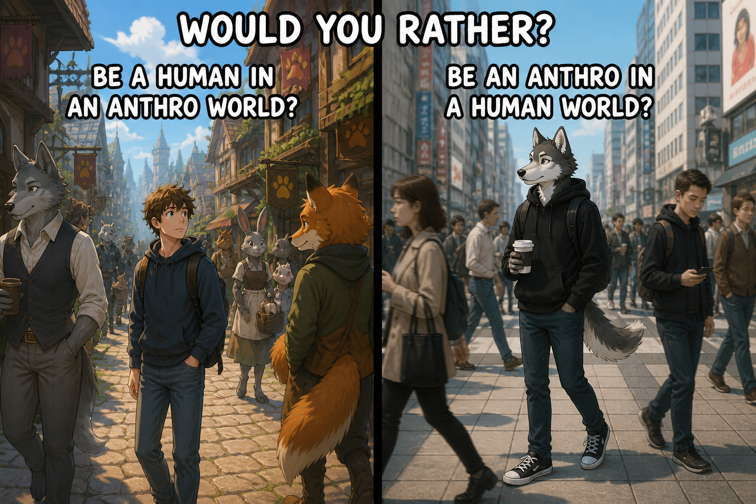 Cover art for Would you rather, an anthro scenario on AI Dungeon