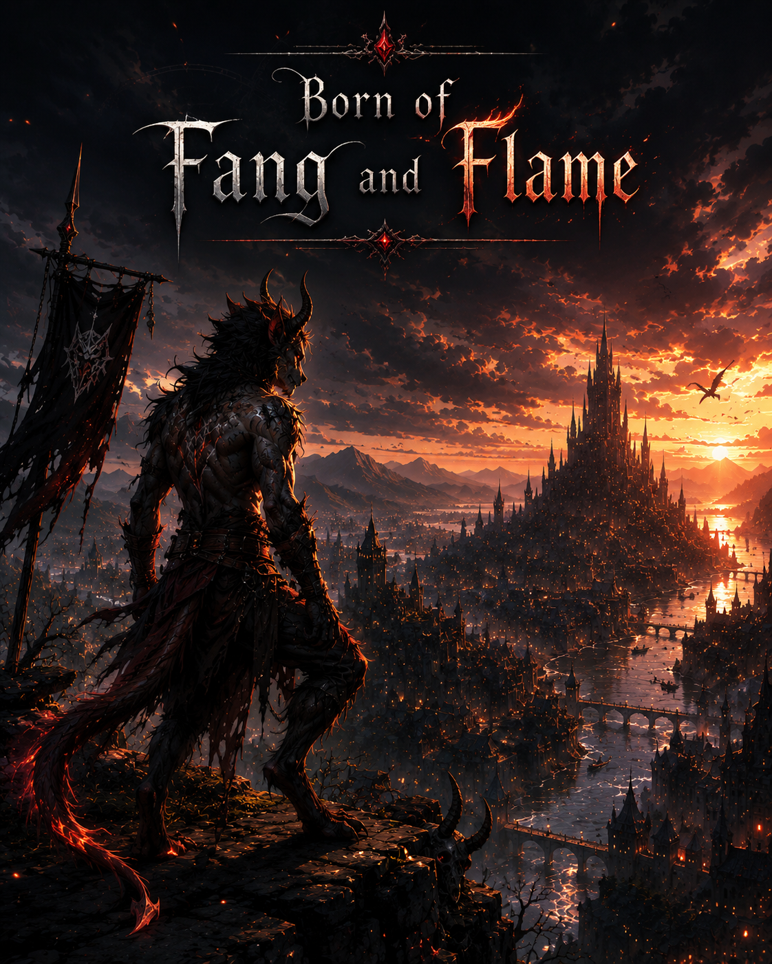 Cover art for Born of Fang and Flame, a dnd scenario on AI Dungeon