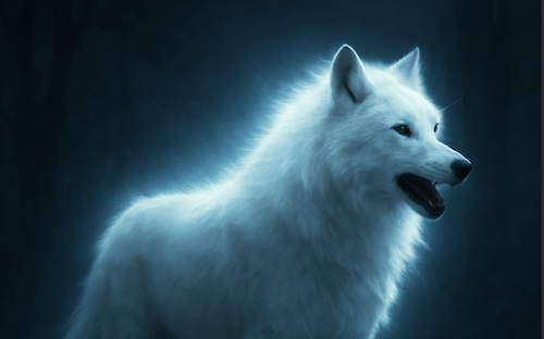 Cover art for The White Wolf Rises, a gay scenario on AI Dungeon