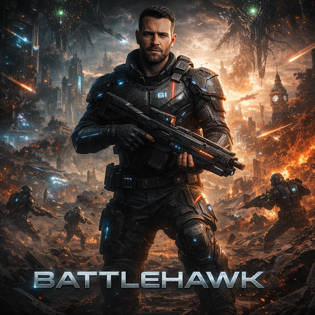 Cover art for Battlehawk Infinity, a survival scenario on AI Dungeon