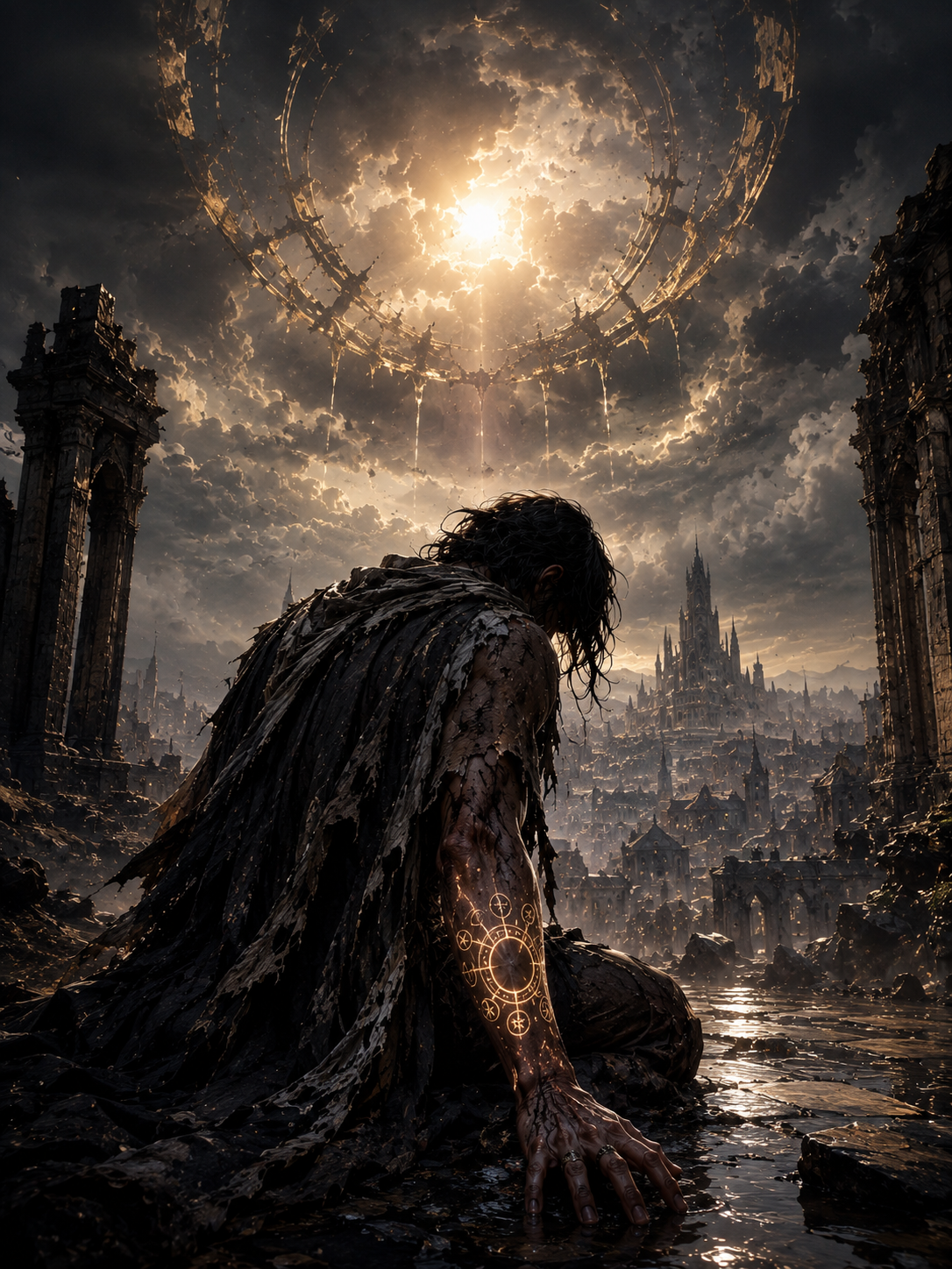 Cover art for Unlikely Mortal, a god scenario on AI Dungeon