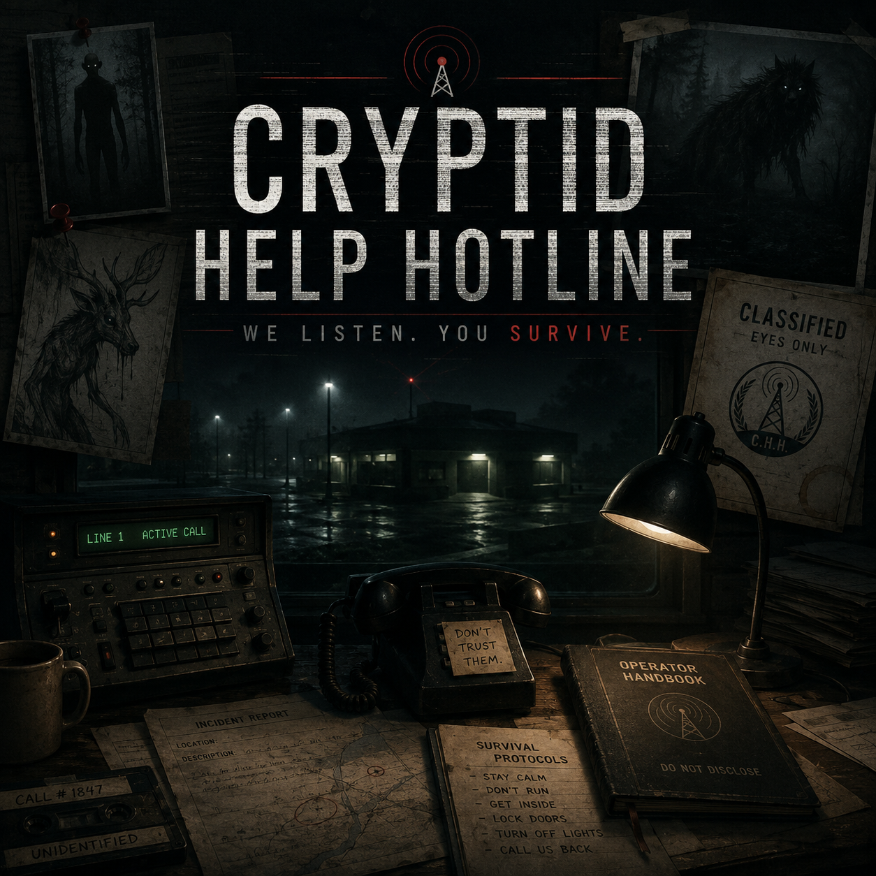 Cover art for Cryptid Help Hotline, a cryptid scenario on AI Dungeon