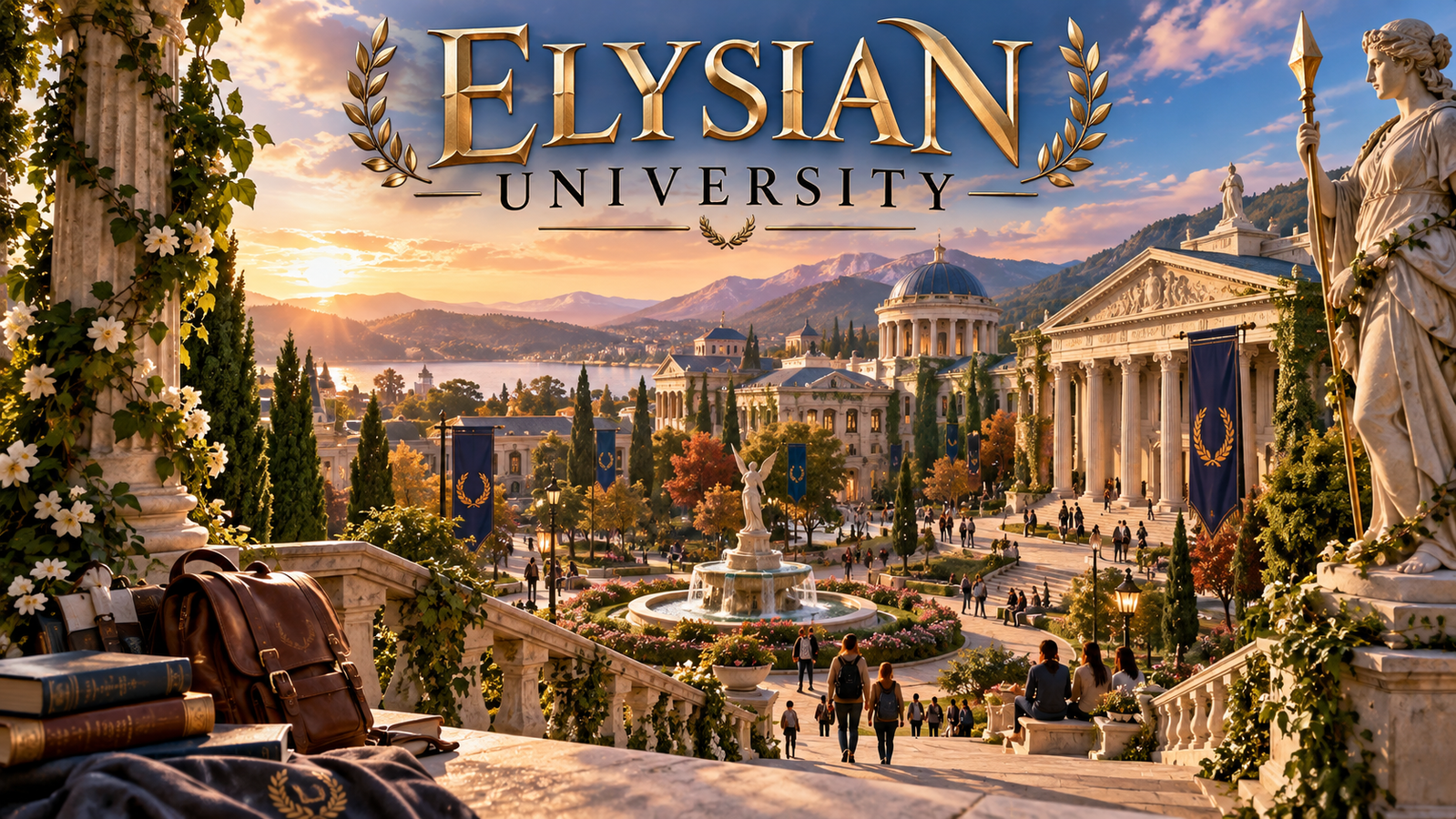 Cover art for Elysian University, a school scenario on AI Dungeon