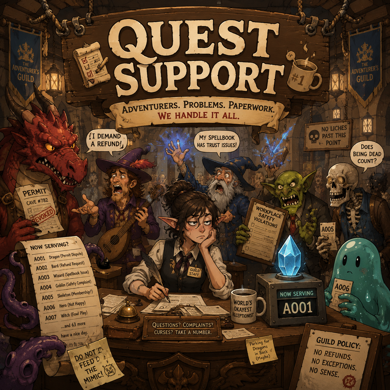 Cover art for Quest Support, a famtasy scenario on AI Dungeon