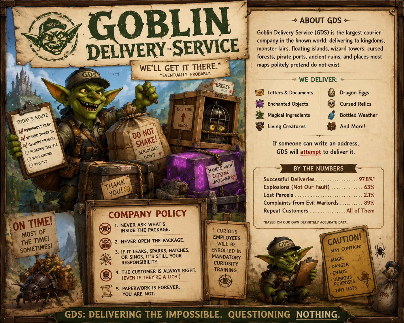Cover art for Goblin Delivery Service, a goblins scenario on AI Dungeon