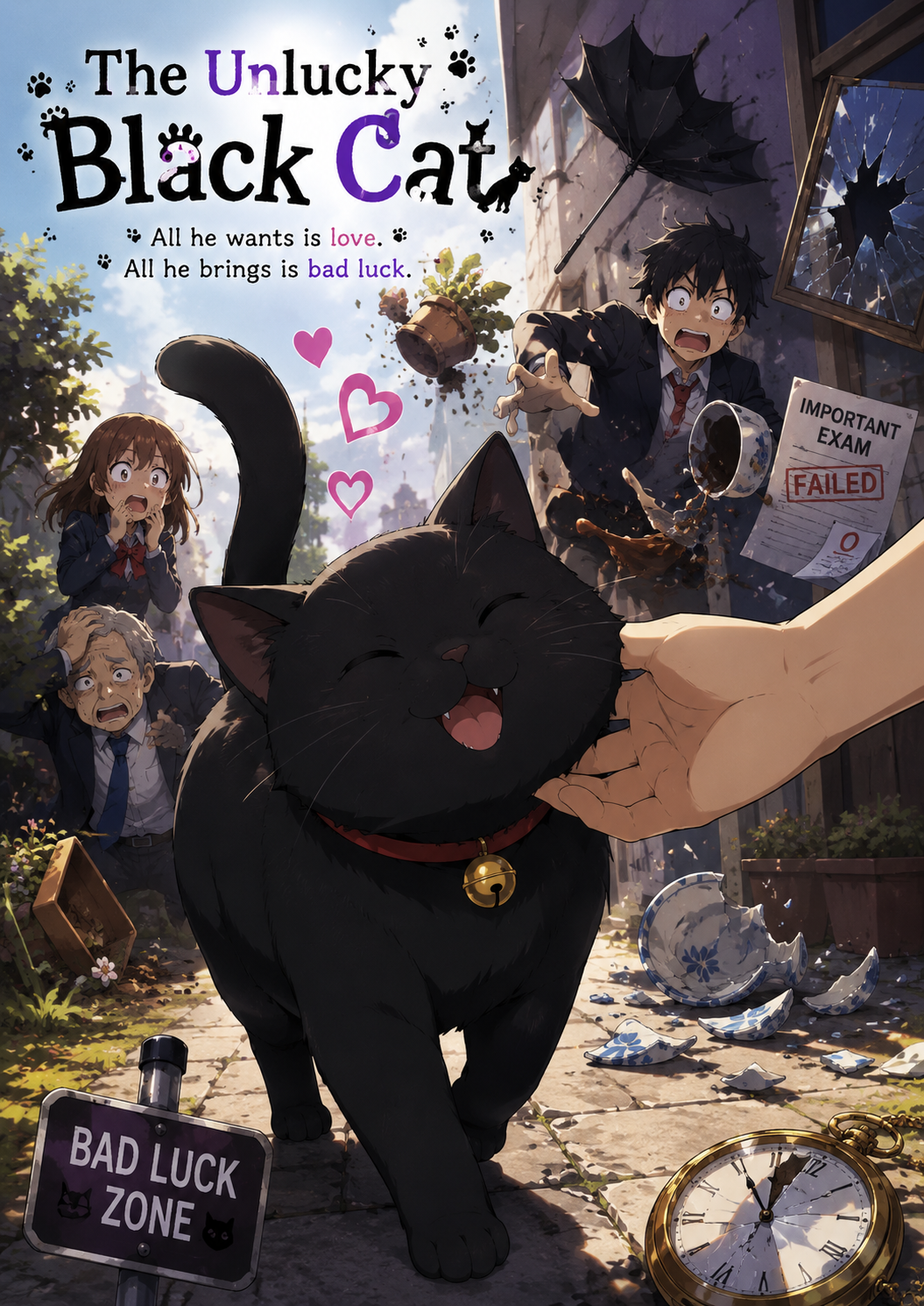 Cover art for The Unlucky Black Cat, a badluck scenario on AI Dungeon