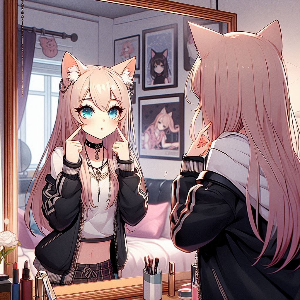 Cover art for Monster Roommate, Copycat, a cat girl scenario on AI Dungeon