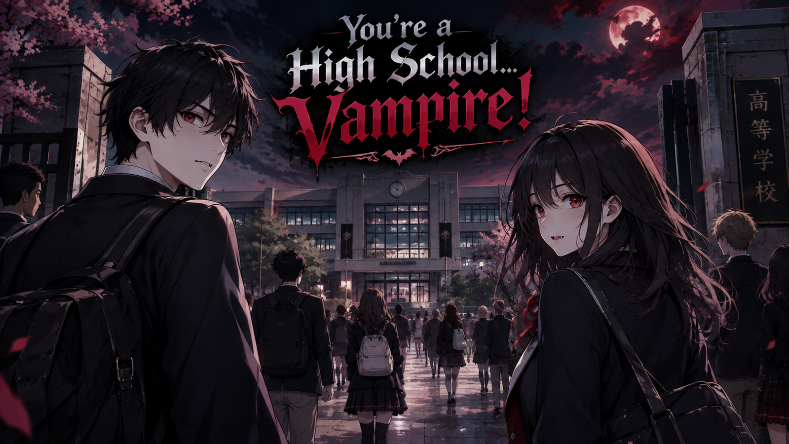 Cover art for You're a High School Vampire!, an inner self scenario on AI Dungeon