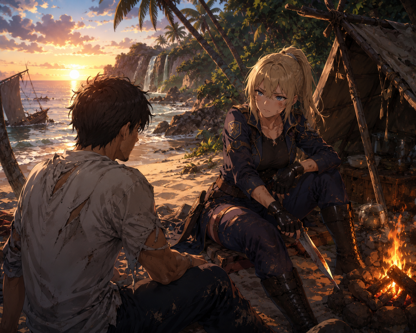 Cover art for Stranded With The Foreign Soldier, a romance scenario on AI Dungeon