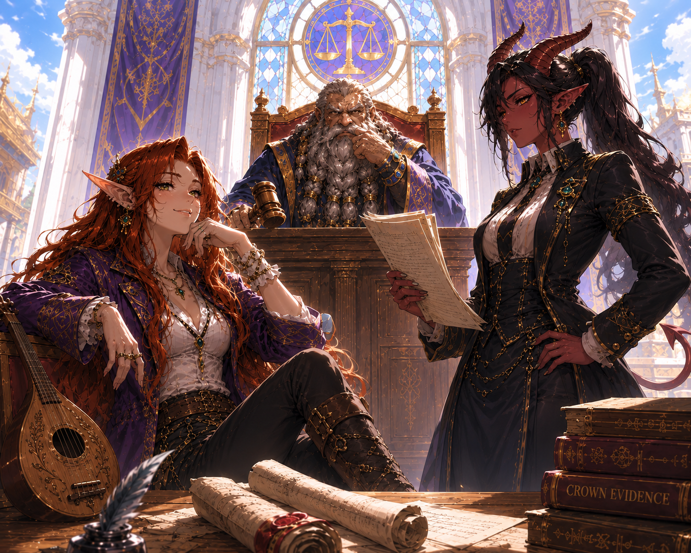 Cover art for Bard On Trial, a shitpost scenario on AI Dungeon