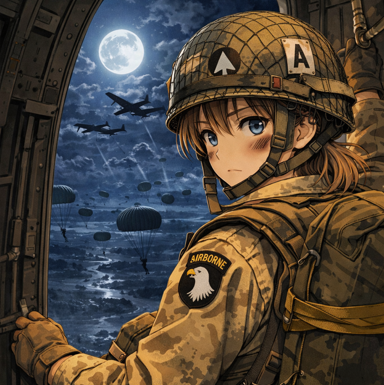 Cover art for Petals Over Normandy, a d day scenario on AI Dungeon
