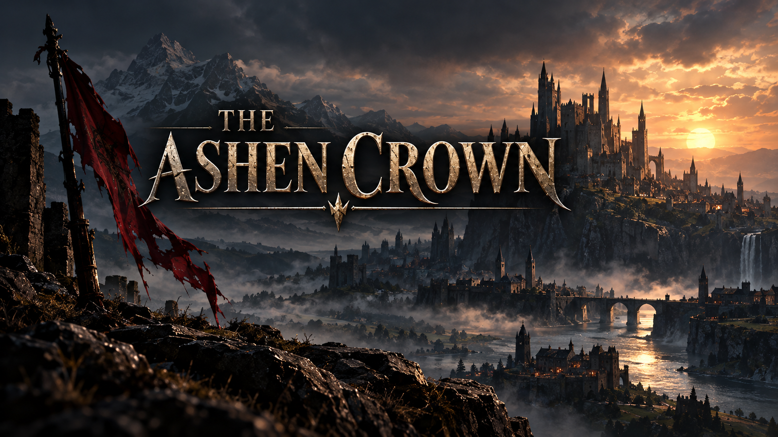 Cover art for Edrath: The Ashen Crown, a political fantasy world on Voyage