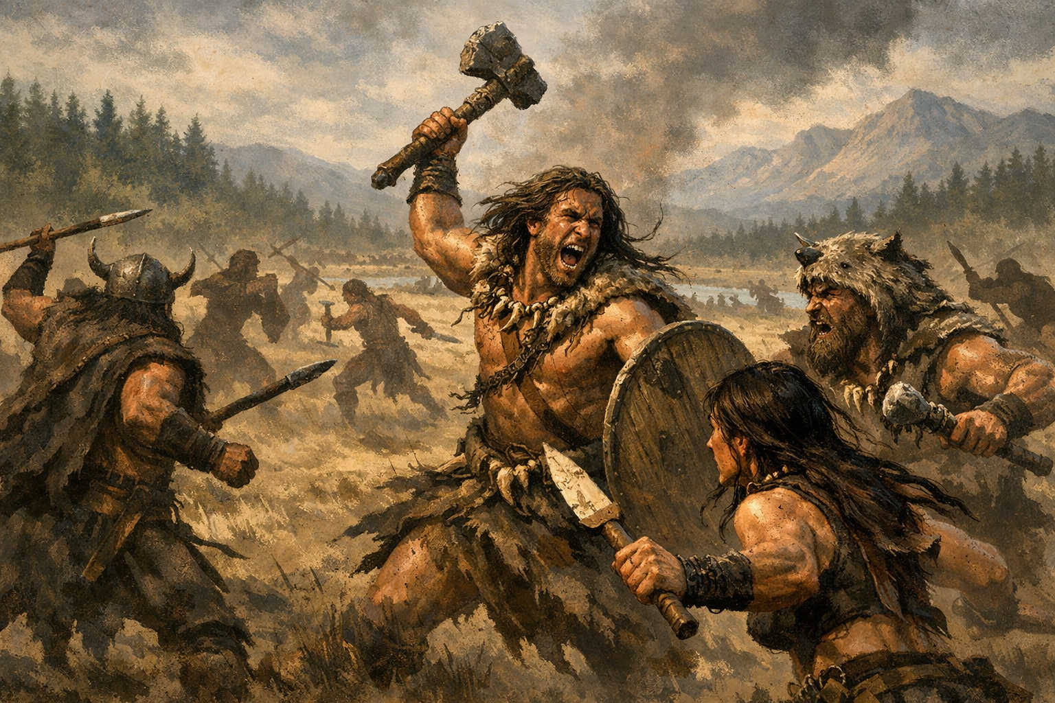 Cover art for Savagery: Age of Darkness, a fantasy scenario on AI Dungeon