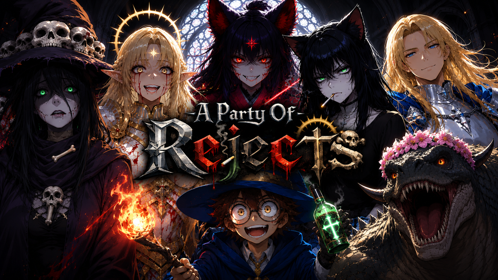 Cover art for A Party Of Rejects, an isekai scenario on AI Dungeon