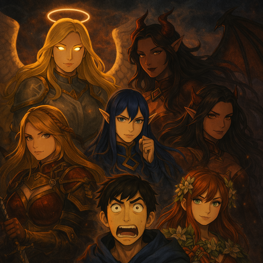 Cover art for How Did Bluffing Create a World-Ending Harem?, a romance scenario on AI Dungeon