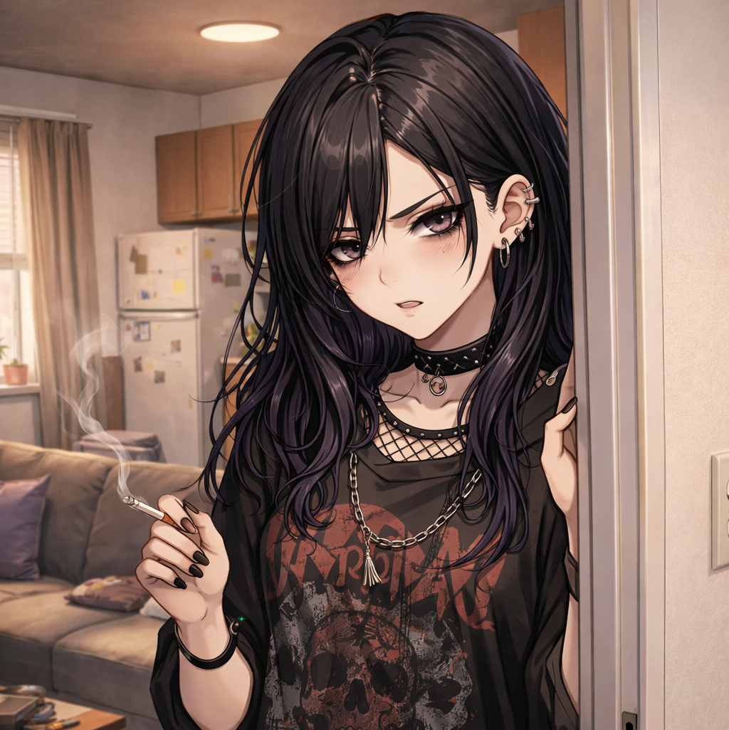 Cover art for A Barely Functional Roommate (ISđźŽ), a goth scenario on AI Dungeon