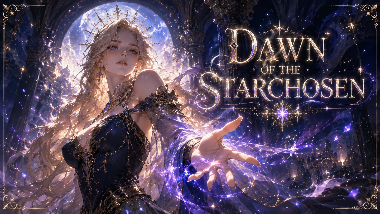 Cover art for Dawn of the Starchosen - Starlady, an autocards scenario on AI Dungeon