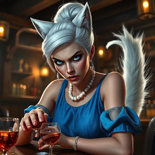 Cover art for The Werecat Wants Your Attention, a werecat scenario on AI Dungeon