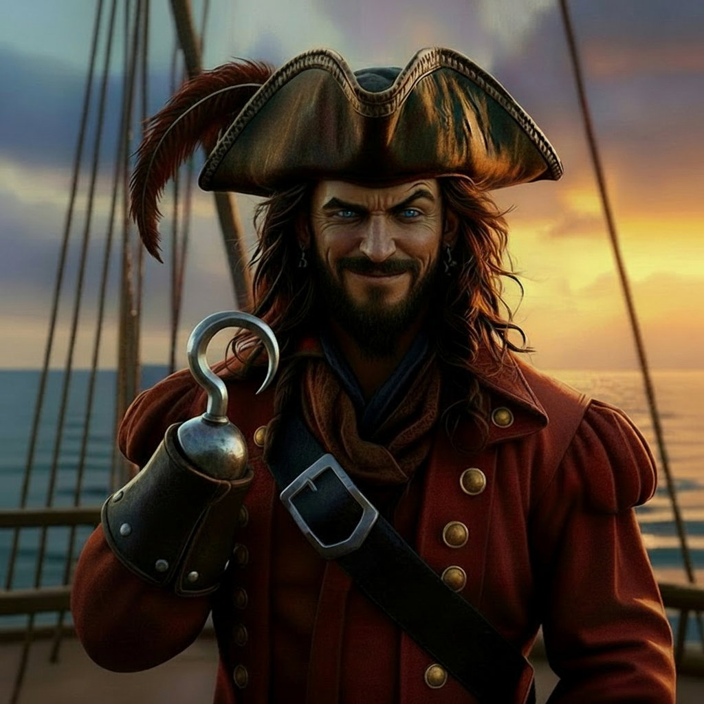 Cover art for Hooked on Him - Captain James Hook, a savehusbandos scenario on AI Dungeon