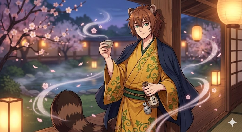 Cover art for Tricked by the Tanuki ♂, a tanuki scenario on AI Dungeon